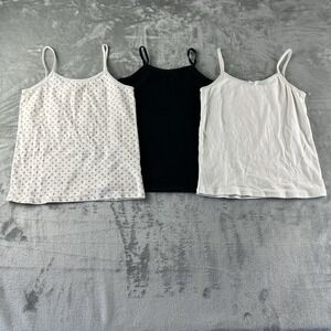 Tank Top Lot Of 3 Girls' M Black White Stars Undershirts